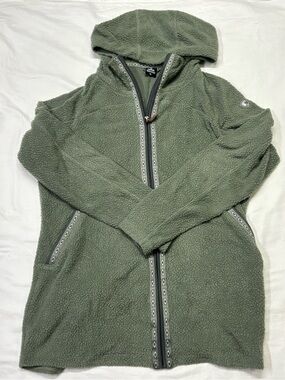 Women's Olive Green Hooded Fleece Jacket